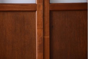 大正ロマン　当時物色ガラス入り!アンティーク引き戸2枚セット