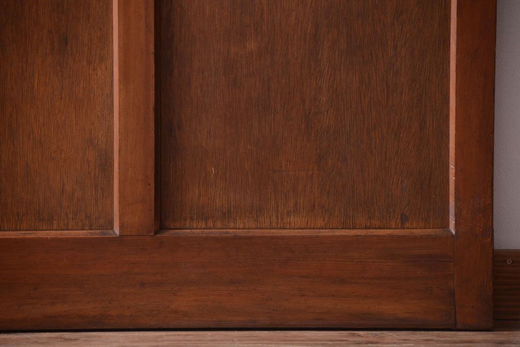 大正ロマン　当時物色ガラス入り!アンティーク引き戸2枚セット