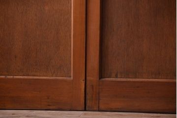 大正ロマン　当時物色ガラス入り!アンティーク引き戸2枚セット