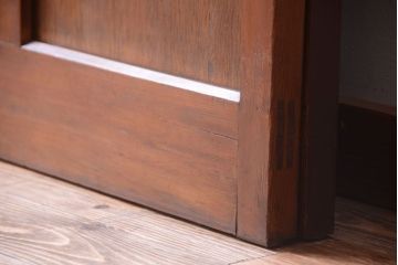 大正ロマン　当時物色ガラス入り!アンティーク引き戸2枚セット