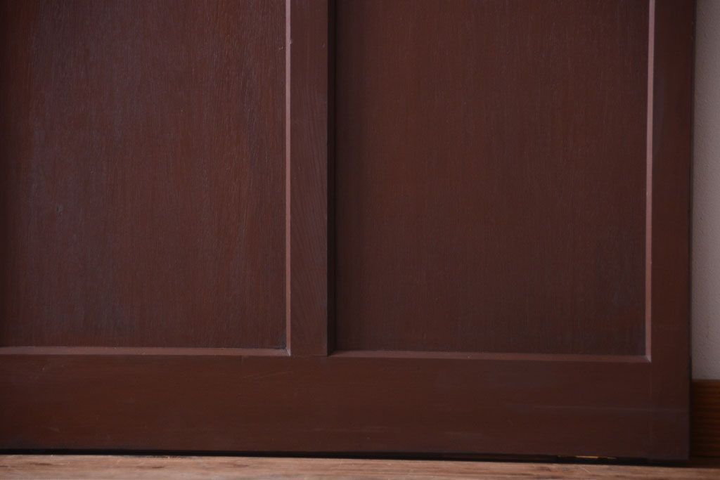 大正ロマン　当時物色ガラス入り!アンティーク引き戸2枚セット