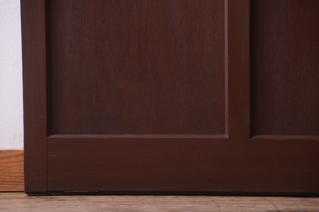 大正ロマン　当時物色ガラス入り!アンティーク引き戸2枚セット