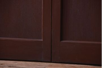 大正ロマン　当時物色ガラス入り!アンティーク引き戸2枚セット