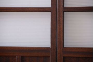 和製アンティーク　古い木のモールガラス戸4枚セット