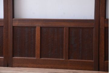 和製アンティーク　古い木のモールガラス戸4枚セット