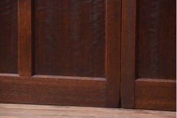 和製アンティーク　古い木のモールガラス戸4枚セット