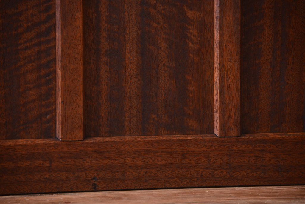 和製アンティーク　古い木のモールガラス戸4枚セット