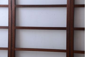 和製アンティーク　古い木のモールガラス戸4枚セット