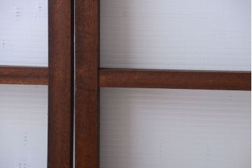 和製アンティーク　古い木のモールガラス戸4枚セット