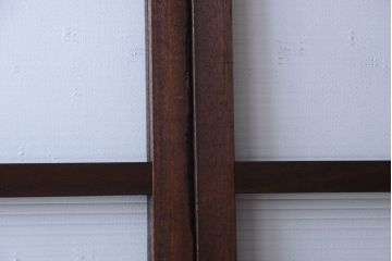 和製アンティーク　古い木のモールガラス戸4枚セット