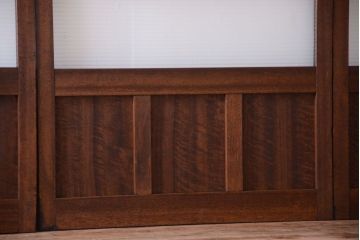 和製アンティーク　古い木のモールガラス戸4枚セット