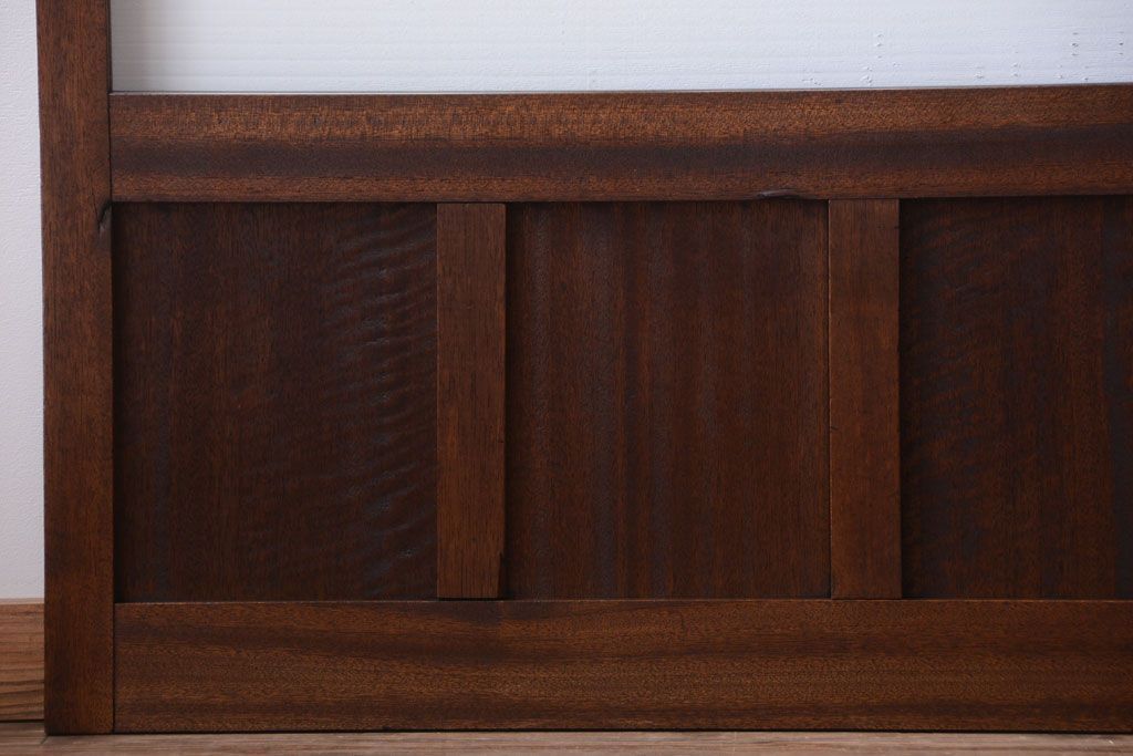 和製アンティーク　古い木のモールガラス戸4枚セット