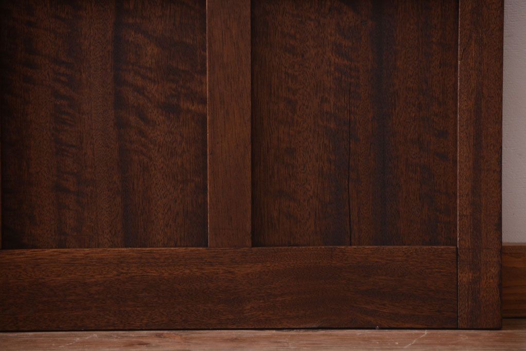 和製アンティーク　古い木のモールガラス戸4枚セット