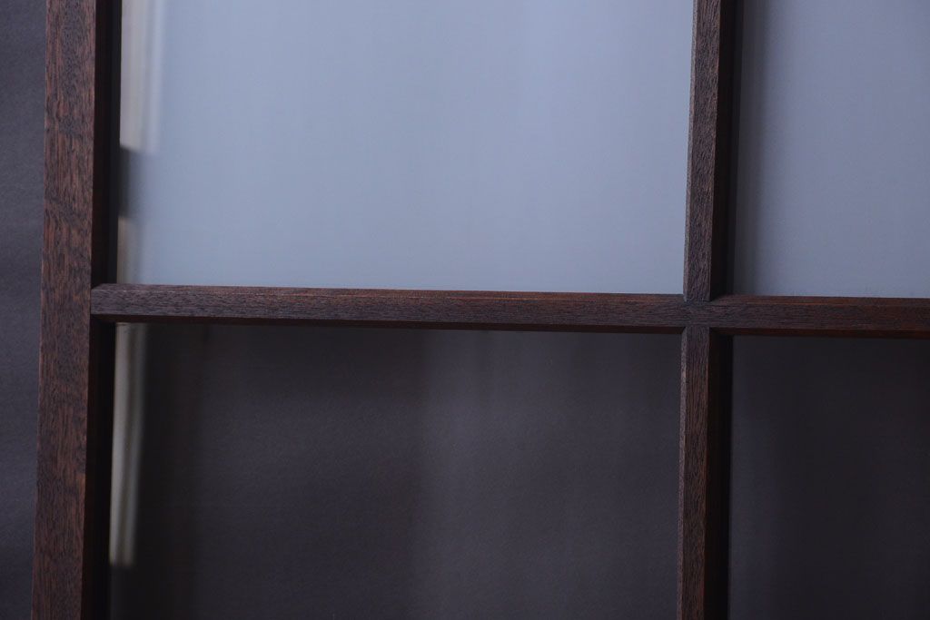 昭和レトロ　すり・クリアガラスの引き戸2枚セット