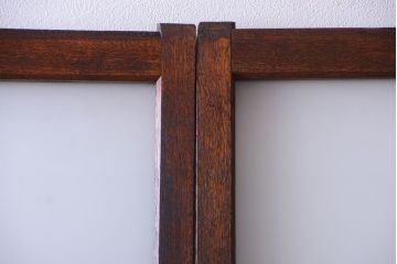 昭和レトロ　すり・クリアガラスの引き戸2枚セット