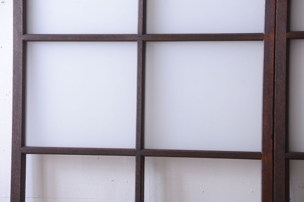 昭和レトロ　すり・クリアガラスの引き戸2枚セット