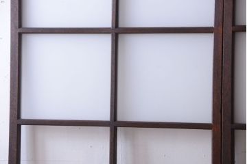 昭和レトロ　すり・クリアガラスの引き戸2枚セット