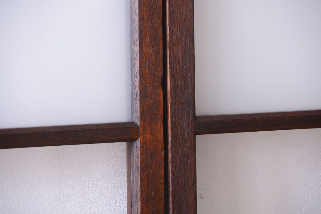 昭和レトロ　すり・クリアガラスの引き戸2枚セット