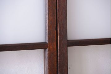 昭和レトロ　すり・クリアガラスの引き戸2枚セット