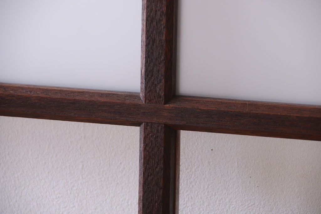 昭和レトロ　すり・クリアガラスの引き戸2枚セット