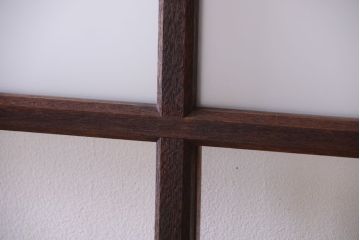 昭和レトロ　すり・クリアガラスの引き戸2枚セット