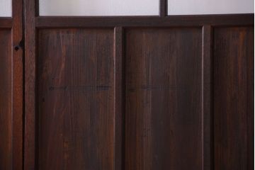 昭和レトロ　すり・クリアガラスの引き戸2枚セット