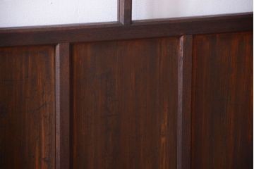 昭和レトロ　すり・クリアガラスの引き戸2枚セット