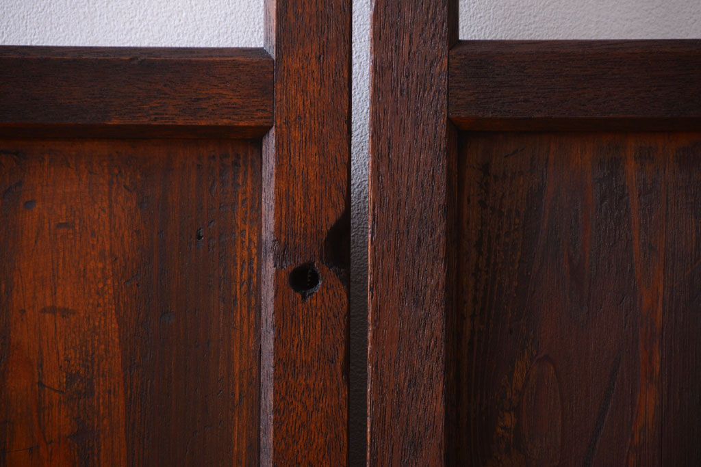 昭和レトロ　すり・クリアガラスの引き戸2枚セット