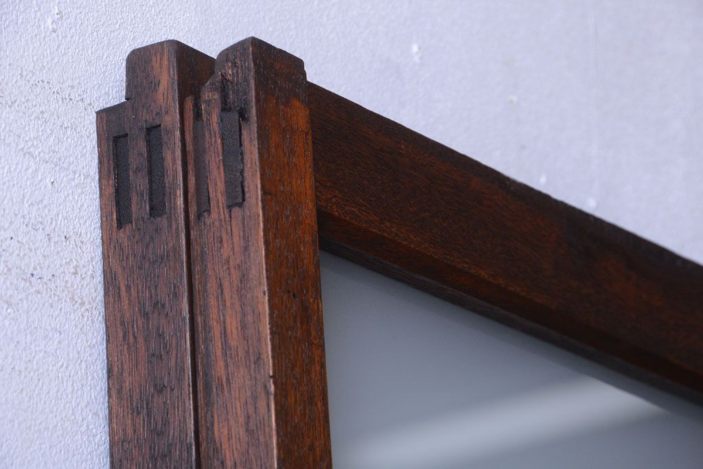 昭和レトロ　すり・クリアガラスの引き戸2枚セット