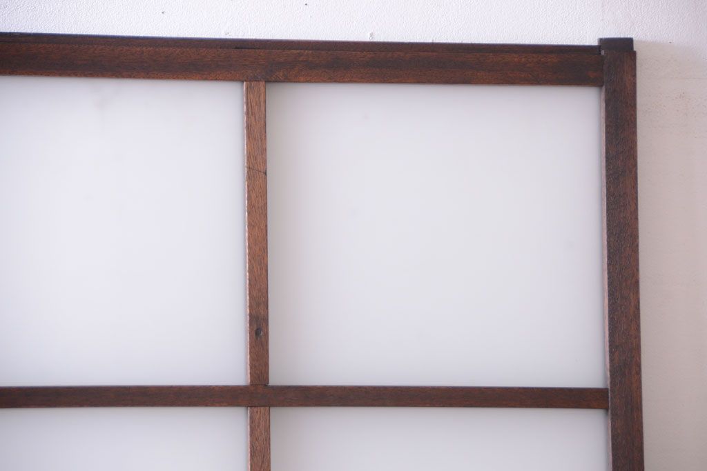 昭和レトロ　すり・クリアガラスの引き戸2枚セット