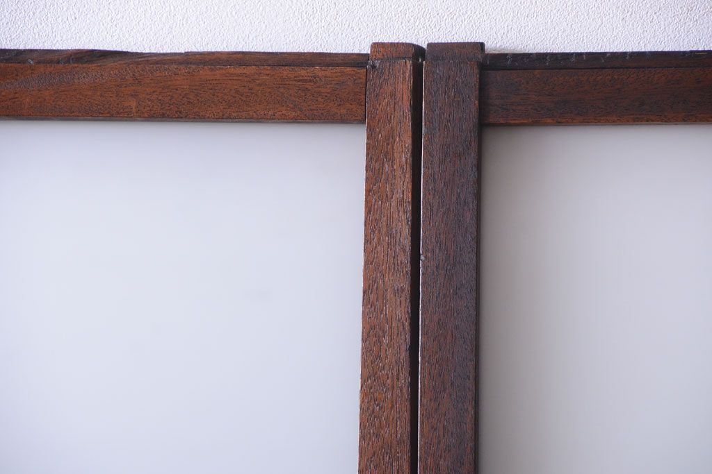 昭和レトロ　すり・クリアガラスの引き戸2枚セット