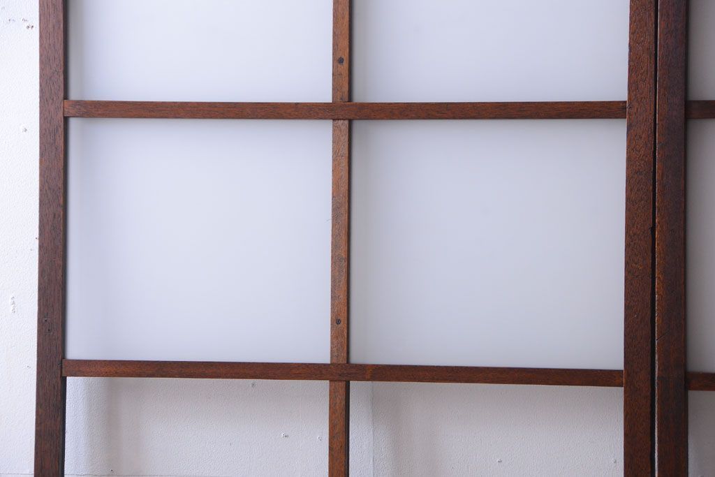 昭和レトロ　すり・クリアガラスの引き戸2枚セット