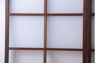 昭和レトロ　すり・クリアガラスの引き戸2枚セット