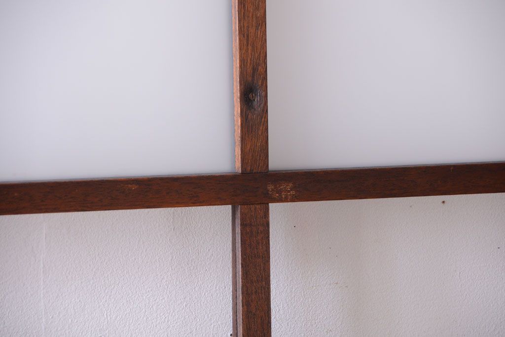 昭和レトロ　すり・クリアガラスの引き戸2枚セット