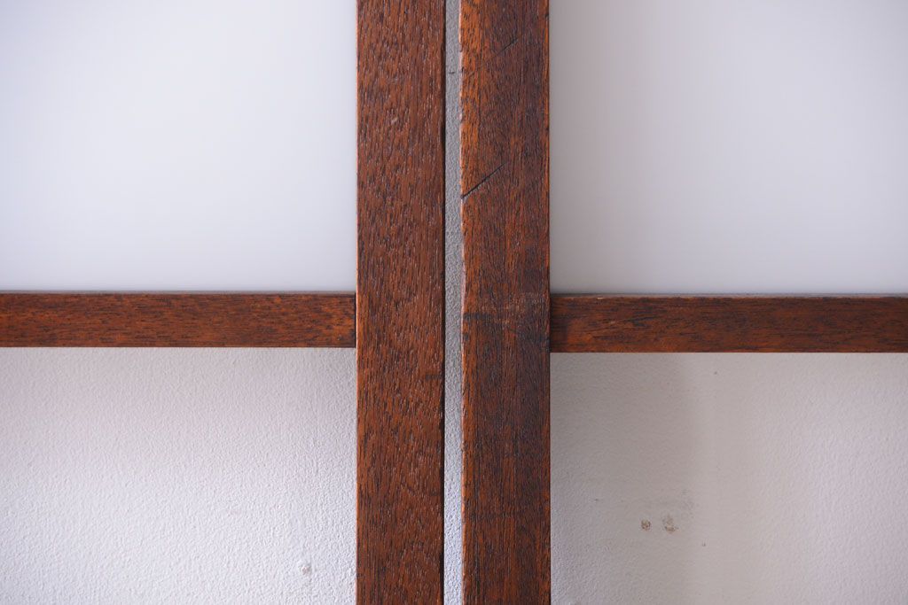 昭和レトロ　すり・クリアガラスの引き戸2枚セット