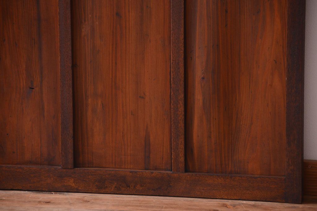 昭和レトロ　すり・クリアガラスの引き戸2枚セット