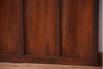 昭和レトロ　すり・クリアガラスの引き戸2枚セット