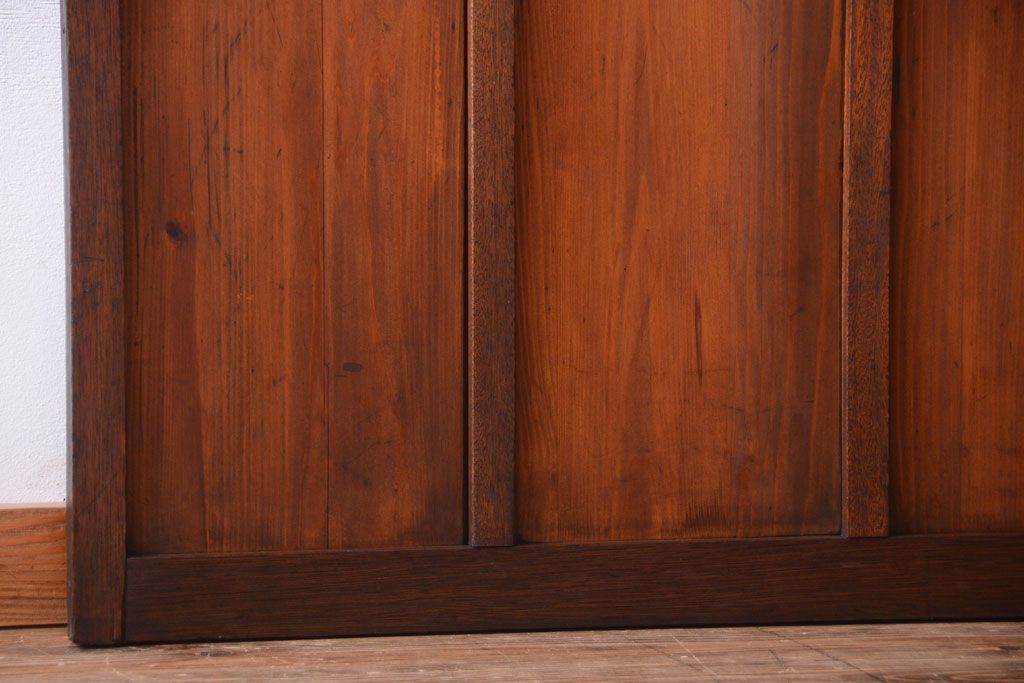 昭和レトロ　すり・クリアガラスの引き戸2枚セット