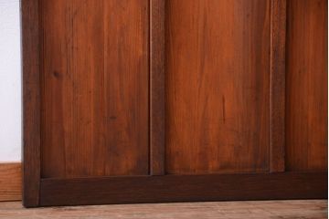 昭和レトロ　すり・クリアガラスの引き戸2枚セット