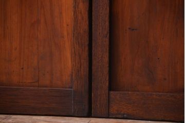 昭和レトロ　すり・クリアガラスの引き戸2枚セット