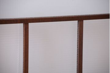 アンティーク　古い木製のモールガラス入り引き戸2枚セット