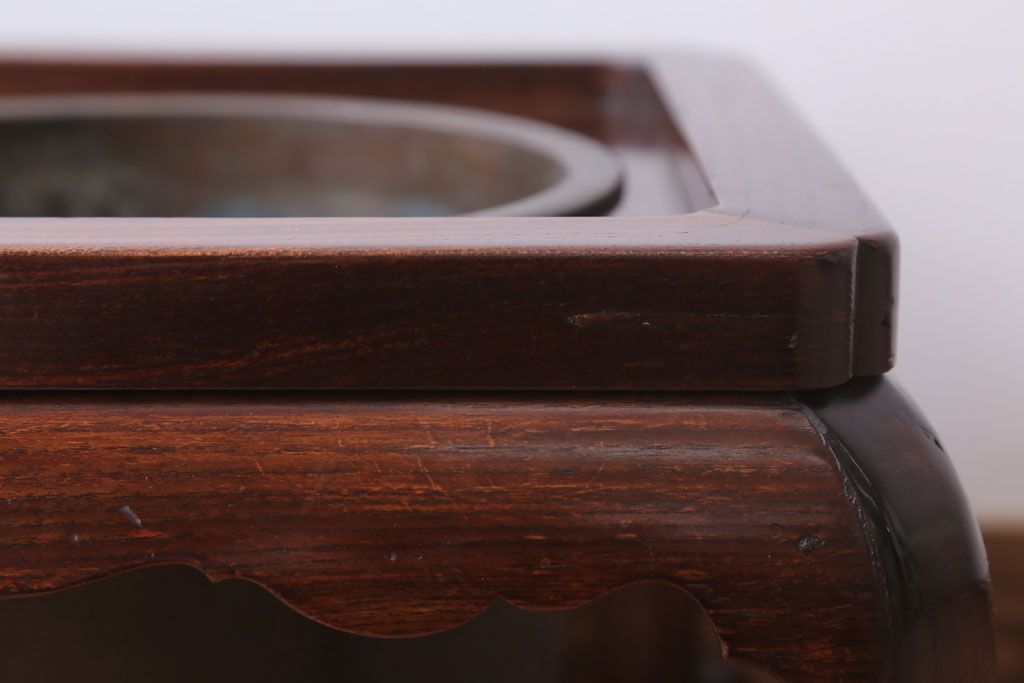 アンティーク雑貨　古民具・骨董　大正〜昭和初期　総桑材!座敷用火鉢(共箱)