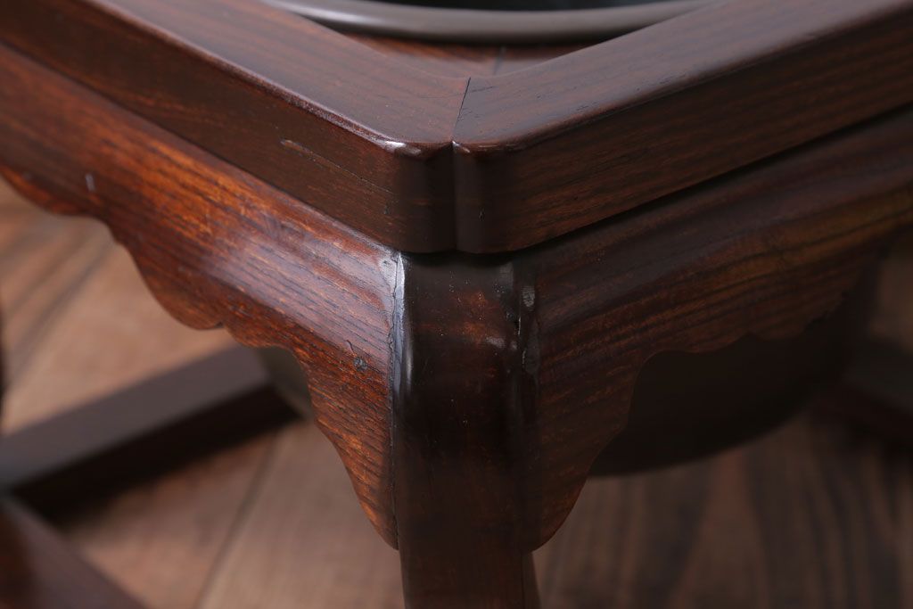 アンティーク雑貨　古民具・骨董　大正〜昭和初期　総桑材!座敷用火鉢(共箱)