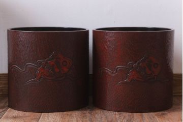 アンティーク雑貨　アンティーク　大正〜昭和初期　鎌倉彫火鉢一対(翁)