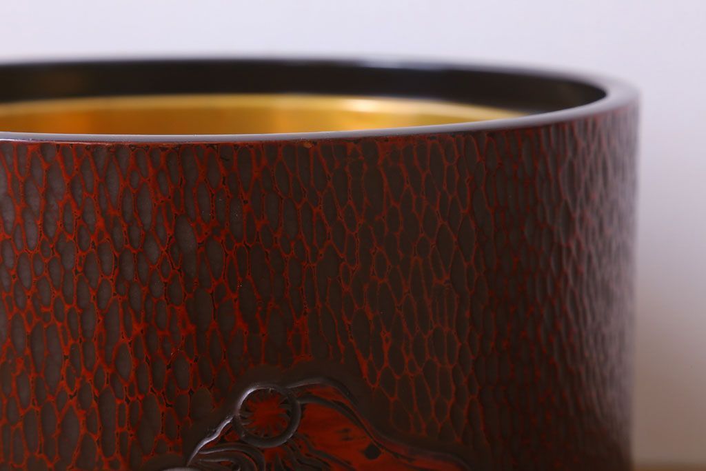 アンティーク雑貨　アンティーク　大正〜昭和初期　鎌倉彫火鉢一対(翁)