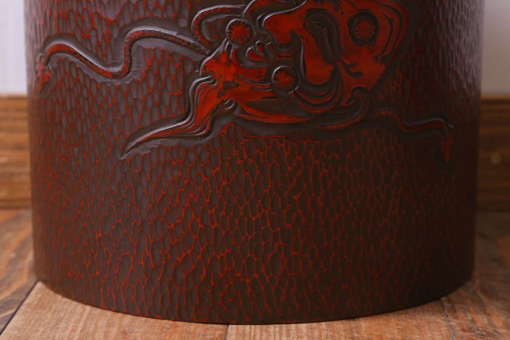 アンティーク雑貨　アンティーク　大正〜昭和初期　鎌倉彫火鉢一対(翁)