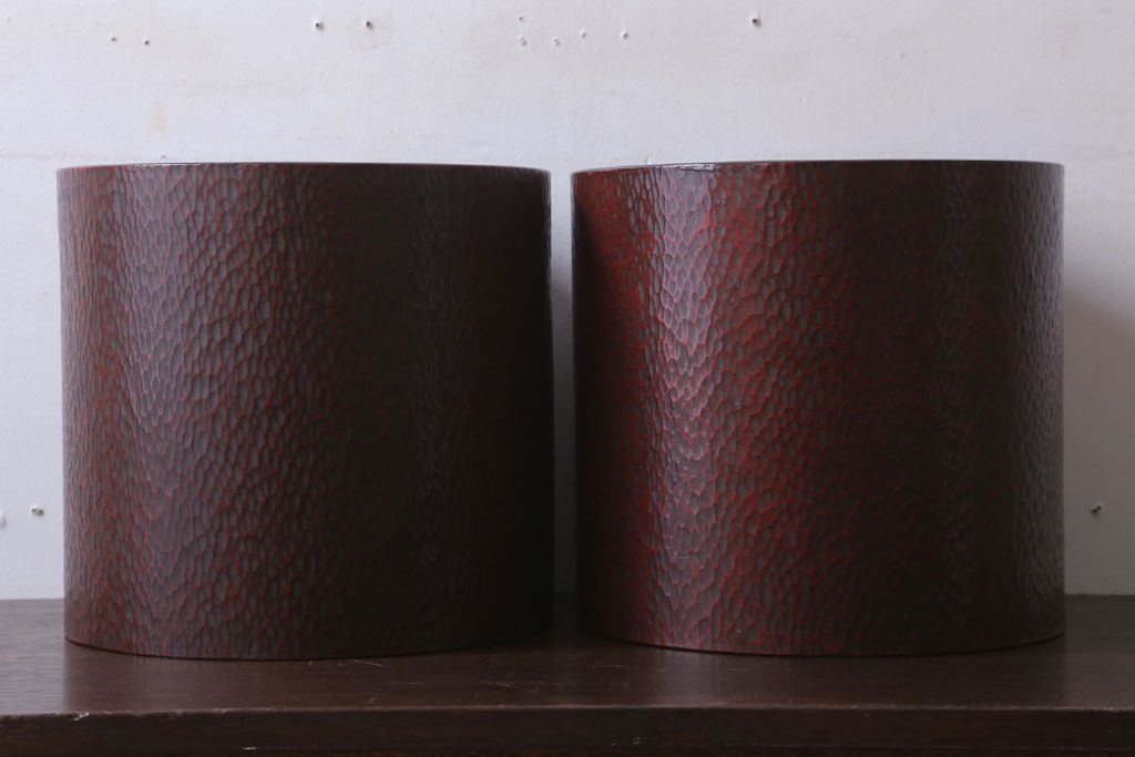 アンティーク雑貨　アンティーク　大正〜昭和初期　鎌倉彫火鉢一対(翁)