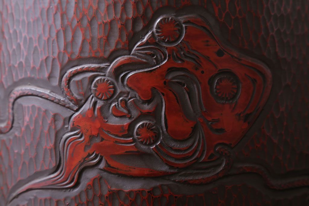 アンティーク雑貨　アンティーク　大正〜昭和初期　鎌倉彫火鉢一対(翁)