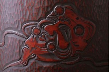 アンティーク雑貨　アンティーク　大正〜昭和初期　鎌倉彫火鉢一対(翁)