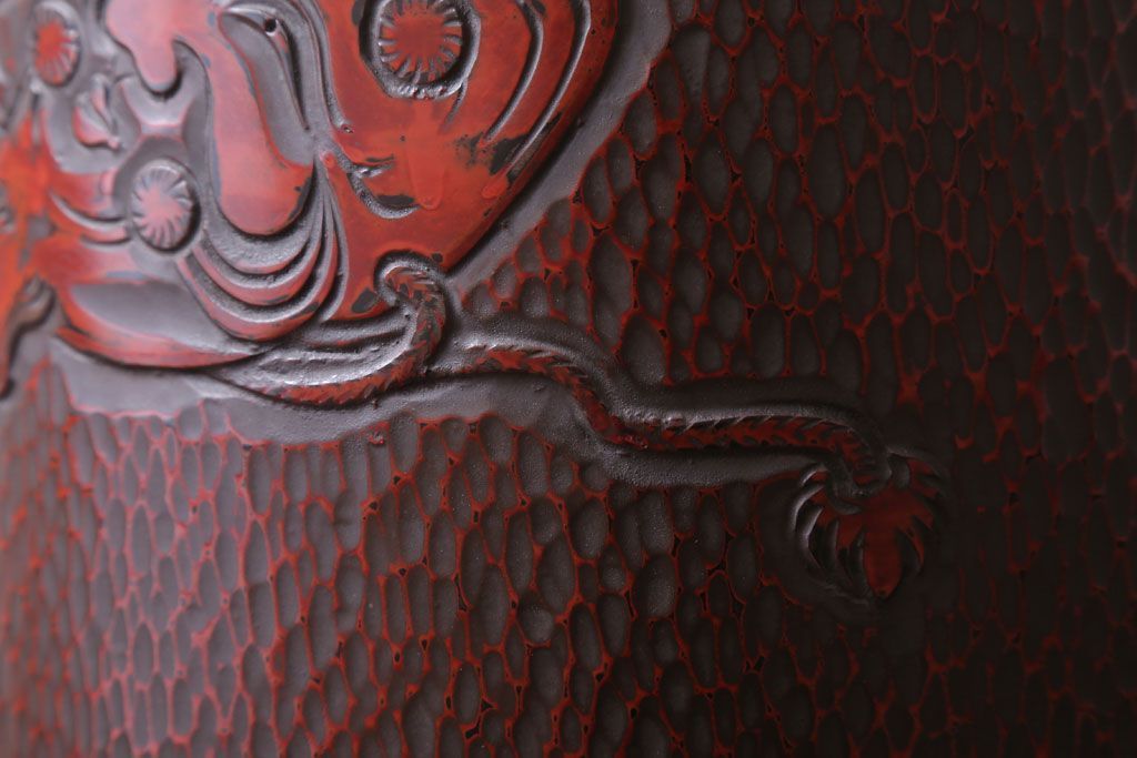 アンティーク雑貨　アンティーク　大正〜昭和初期　鎌倉彫火鉢一対(翁)